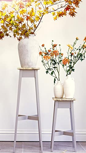 Statement Furniture Florence Set of 2 Plant Stands. Wooden Plant Holders in Truffle Colour ASSEMBLED