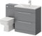 Napoli Gloss Grey 1300mm Vanity Unit Toilet Suite with 1 Tap Hole Basin and 2 Drawers with Polished Chrome Handles