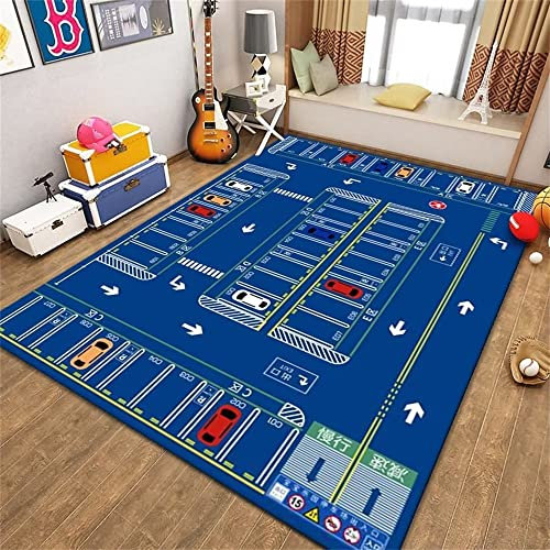RUGMRZ Auslegware Teppichboden Cartoon Kinder Baby verdickt Baby Wohnzimmer Rugs for Living Room blau deko fürs Zimmer treppen Auslegware Teppichboden kuschelteppich160x200CM