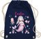 Turnbeutel Rucksack - Meerjungfrau Nymphe Nixe - Unisize - Navy Blau - sport tasche meerjungfrauen personalisierte taschen baumwolle turn beutel bag stoffbeutel stoff kinderturnbeutel sportbeutel