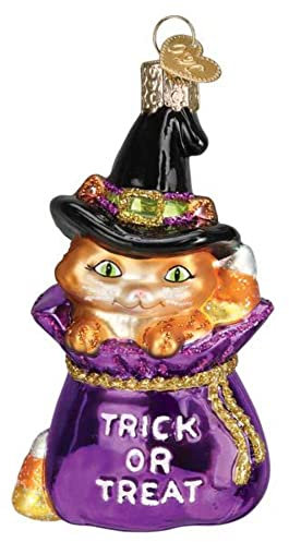 Old World Christmas Trick or Treat Kitty Glasornament, inklusive Box, 10,2 cm