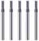 CREEYA 5 Stücke Hartmetall Schaftfräser 3mm, 4 Zähne/4 Schneiden CNC Fräser, HRC 55, AlTiN Schwarz Beschichtung, VHM Fräser CNC 3mm Für Stahl Metall Holz Acryl Kunststoff(3mm)