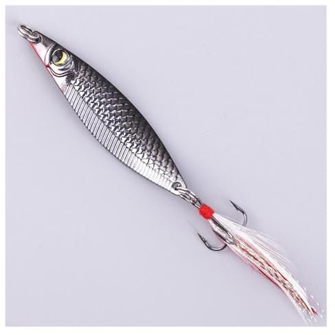1PC 3D 42-70mm 5-30g Fishing Spoon Lure Single Hook Artificial Metal Hard Bait Trout S-shaped Spinner Sequins Fishing Tackle (Color : 2, Size : 15g)