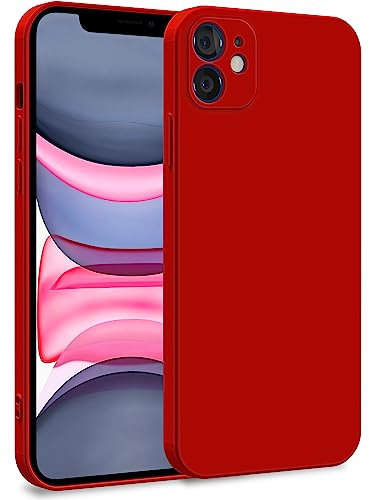 MyGadget Hülle kompatibel mit iPhone 11 - Zweilagige Handyhülle mit Kameraschutz - Cover mit Innenfutter & Silikon außen - Rot