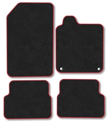Renault Laguna (2007-2015) Carpet Car Mats | Red Edge Trim Tailored Fit Floor Mats Full Coverage Protection Accessories Easy Clean Anti Slip Made in the UK