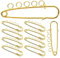 Artibetter 10 Pièces Broche De Sécurité avec 5 Trous Broche Robuste Métal Kilt Aiguilles Attaches pour Broche Faisant des Couvertures Jupes Tissu Artisanat Doré