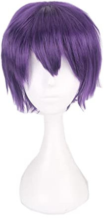 Nunubee Kurze Bob-Haar-Perücken Bonbonfarbene Kostüm-Cosplay-Perücken Tägliche Partydekorationen,Lila 12Inch