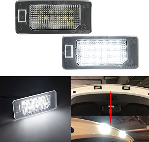 DHCN 2pcs Led Number License Plate Light for A/udi A1 8X A3 8V A4 S4 B8 A5 S5 8T A6 C7 4G A7 4G Q3 Q5 TT 8J White Can-bus Error Free