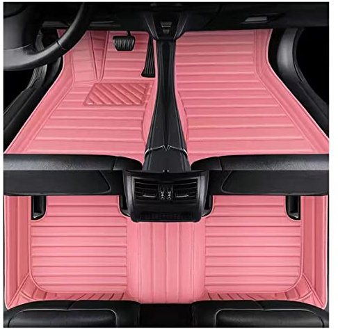 Fußmatten Auto-Fußmatten-Set Für Subaru Für Forester 2019-2022 Frauen Pink Grils Nettes Wasserdichtes Zubehör Auto-Innenteppiche Automatte (Farbe : Pink)