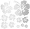 Finest Folia Dekoaufkleber Hibiskus Blumen Home Deko Aufkleber zuhause Sticker wohnen Toilettendeckel Kühlschrank Laptop Toilette selbstklebend K165 (13 Silber)