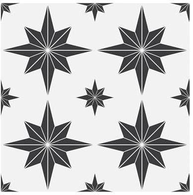 Alwayspon 24Pcs 30x30cm Black Polar Star Thickened Peel and Stick Vinyl Floor Tiles Sticker, Self-Adhesive Waterproof Backsplash Sticker Wall Tile Transfer Stickers for Kitchen Bathroom