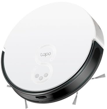 Tapo RV20 Mop MagSlim LiDAR Navigation Saugroboter mit Wischfunktion, 2700Pa 4-stufige Saugmodi, 51dB Leise Reinigung, 2600mAh Akku, Auto Charging, unterstützt die Steuerung über Alexa Alexa & Google