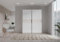 Forte RONDINO Schrank 170, Kleiderschrank, Schwebetürenschrank Skandinavisch Landhausstil Schlafzimmer 2-türig, Holzdekor: Sandeiche/Weiß Hochglanz, 170 cm breit x 210 cm hoch x 61 cm tief