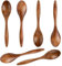 6stk Kleine Holzlöffel, 14,5cm Teelöffel aus Holz Handgefertigte Servierlöffel Mini-Esslöffel zum Kochen von Gewürzen Honiglöffeln für den Täglichen Gebrauch (Hellbraun)