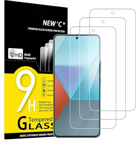 NEW'C 3 Stück für Xiaomi Redmi Note 13 Pro 5G/4G, (nicht kompatibel mit Redmi Note 13 Pro+) Frei von Kratzern, 9H Härte, HD Displayschutzfolie, 0.33mm Ultra-klar, Ultrabeständig