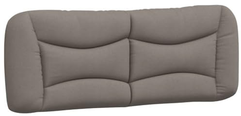 vidaXL Kopfteil Kissen, Kopfteilkissen für Schlafzimmer, Rückenkissen Bett mit Reißverschluss, Kopfpolster Bettkissen, Taupe 140cm Stoff
