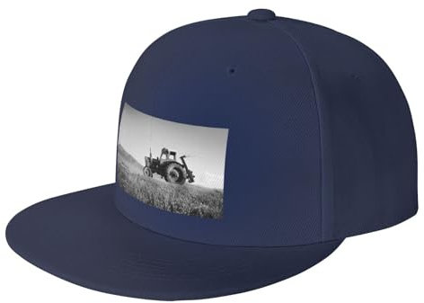 JCAKES Flat Bill Hüte für Männer & Frauen / Traktor Landwirtschaft Ruhig / Herren Flat Caps Verstellbare Snapback Cap - Langlebig, Leicht, Bequem & Leicht Zu Reinigen Baseball Cap, marineblau, One