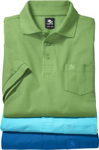 Otto Kern Poloshirt Herren 3er Pack, T-Shirt mit Polokragen aus 100% Baumwolle, 3 Polohemden Herren Kurzarm im Set, Bunt, Gr. M