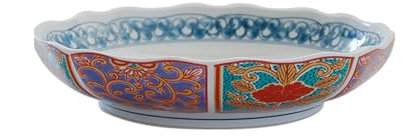 KNUFENG Plato De Cerámica De 8,2 Pulgadas, Plato Hondo con Estampado Colorido, Plato Ondulado, Vajilla para Cocina Y Comer, Apto para Microondas Y Lavavajillas(Color:D)