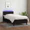 Willood Boxspringbett mit Matratze Bett Kopfteil LED, Einzelbett Bettgestell mit Lattenrost, Polsterbett Bettrahmen Schwarz 100x200 cm Stoff Flach mit Nägeln