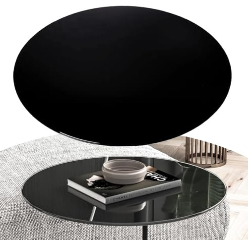 IMUNKT Tablero De Mesa Redondo De Cristal Negro, 45-100cm Tablero De Vidrio Templado, DIY Mesa De Comedor, Cristal Redondo Tablero De Mesa, Pulido Plano(Ø100cm/40in)