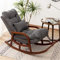 Nordic Leisure Schaukelstuhl für Erwachsene, Sessel, Stoff, Balkon, Relaxsessel (Schwarz, 148 x 60 x 88 cm)
