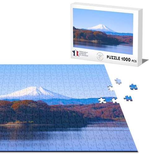 Klassisches Puzzle, 1000 Teile, Mount Fuji vom See Kawaguchi, Ahornbohrer, Rot