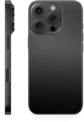 TF Skins Skins kompatibel mit iPhone 16 Pro und 16 Pro Max, Skin Schutzfolie 360° Full Coverage oder Back Only (Full Coverage, Matt Schwarz, iPhone 16 Pro)
