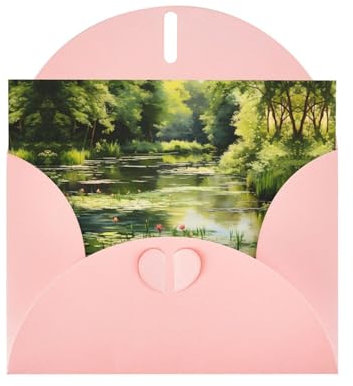 Rosa KVCBUYK Seerosen im Teich Prints Grußkarte aus High-End Perlglanz-Papier für verschiedene Anlässe