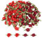 sourcing map 100 Pcs Wine Red/Red Ribbon Roses 5/8 x1-3/16 Mini Roses for Sewing Appliques Crafts Little Satin Bows Roses Artificial Flowers