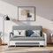 Convertible Sofa Bed with Storage – Sleeper Sofa for Small Spaces & Living Rooms, Dark Grey & White (128cm)
