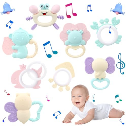 8 Pièce Anneau De Dentition Pour Bébé, Naissance Bébé Maternité, Jouet Bébé 0-3-12 Mois, Accessoires D'Allaitement