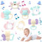 8er-Pack Beißring Baby,Zahnungshilfe mit Glöckchen Baby Spielzeug 0 monate Silikon Zubehör Für Jungen Und Mädchen