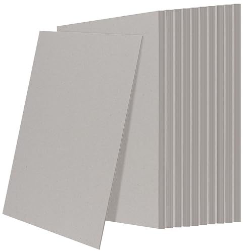 PINGEUI 120 Sheets A4 Greyboard, 1500 Micron Cardboard Sheet Double Side Grey Board for Craft, Model Making, Mounting
