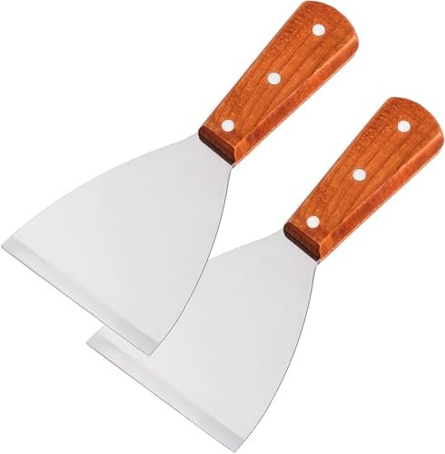 Professionelles Grillschaber-Set - Abgewinkeltes Kanten-Design für effektive Grillreinigung, 2er-Pack mit komfortablen Griffen, Schwarz