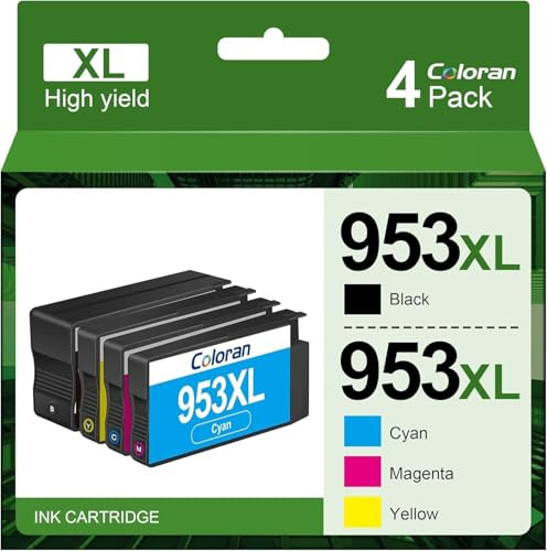 Coloran 953XL Kompatible Druckerpatronen für HP 953 953XL Multipack für OfficeJet Pro 7720 7740 8715 7730 8710 8718 8210 8720 8725 8728 8218 8719 8730 8740 (1 Schwarz, 1 Cyan, 1 Gelb. O, 1Magenta, 4