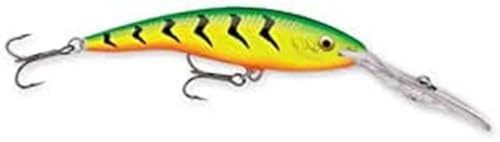 Rapala - Deep Tail Dancer Angelköder - Angelzubehör aus Balsaholz - Stabile Tauchschaufel - Süßwasser Spinnköder - Lauftiefe 6m - Fischköder 9cm, 13g - Hergestellt in Estland - Bleeding Tiger