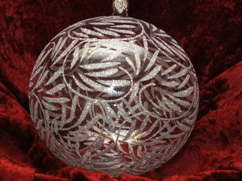 Jingle Bells Lauscha Christbaumschmuck Dekokugel mundgeblasen, handbemalt ca.14cm Durchmesser