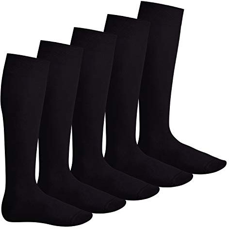 Footstar 5 paia di calze al ginocchio unisex EVERYDAY! - Nero 47-50