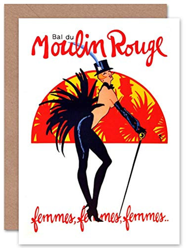 Wee Blue Coo Vintage Moulin Rouge Burlesque Ball Anzeige Paris Theater Weihnachtskarte