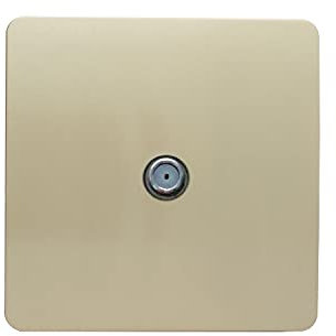 Trendi 1 Gang Artistic Modern Glossy Screwless Television Satellite Socket in Champagne Gold - Art-SATGO