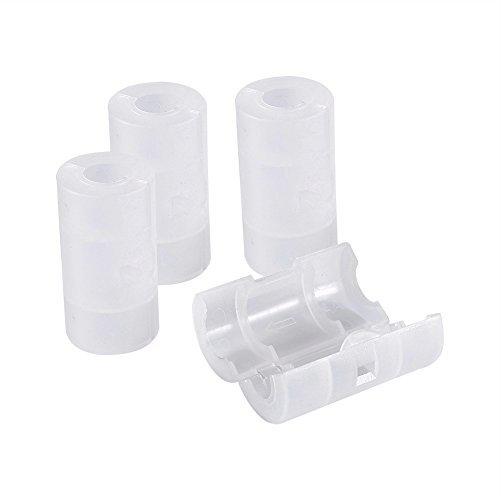 Zerone 4pcs AA to C Size Cell Battery Conversion Adapter Holder Switcher Converter Cases Box White
