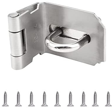 INCREWAY Heavy Padlock Hasp Duty, Stainless Steel 90 Degree Right Angle Door Clasp Door Latch Door Lock for Doors and Windows