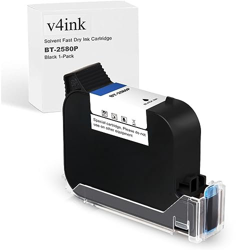 Impresora portátil de inyección de tinta v4ink BENTSAI BT-HH6105B2, impresora móvil de códigos por inyección de tinta con para códigos QR, fechas, textos y logotipos en cualquier superficie (BT-2580P)