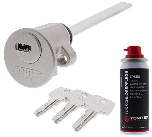 ToniTec Set aus ABUS Zylinderschloss ECK550 verschiedenschliessend mit 3 Schlüssel (Außenzylinder, Außenzylinder)