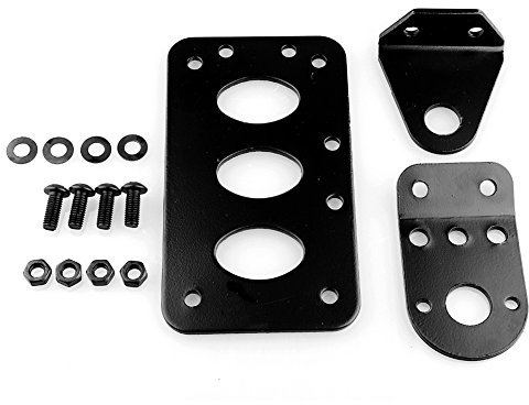 License Plate Bracket,Akozon Motorcycle Brake Tail Light License Plate Side Mount Metal Bracket Black