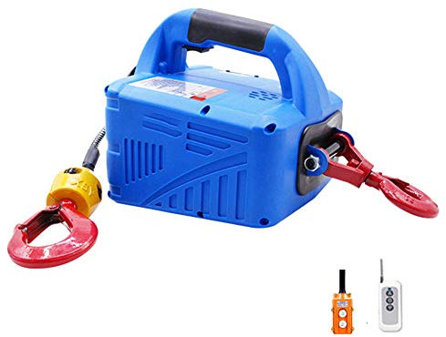 WUK Paranco Elettrico Portatile, verricello Elettrico 220V con paranco Elettrico con Telecomando Senza Fili, paranco di Sollevamento 1500W 100/200/300/500 kg