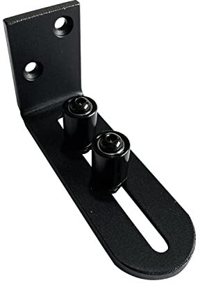 HEZHU Schiebetür Verstellbar Bodenführung Rollenführung Schiebetürbeschlag Scheunentor Zubehör (Schwarz)