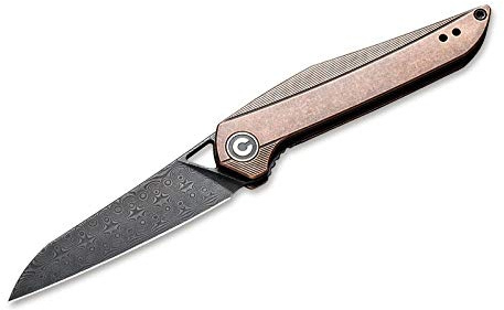 CIVIVI Outdoor Taschenmesser McKenna Copper Black Damascus - schlankes Messer mit Einer Beschalung aus Kupfer und schwarzer Klinge - Gesamtlänge: 17,1 cm