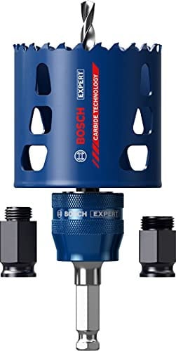 Bosch 1x EXPERT Tough Material Lochsäge Starter Set (für Holz mit Metall, Ziegelstein, Ø 68 mm, Professional Zubehör Schlagbohrer/Schrauber, Schraubendreher)